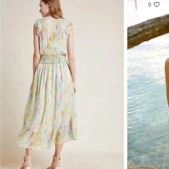 Anthropologie watercolor maxi dress - Picture 4 of 12